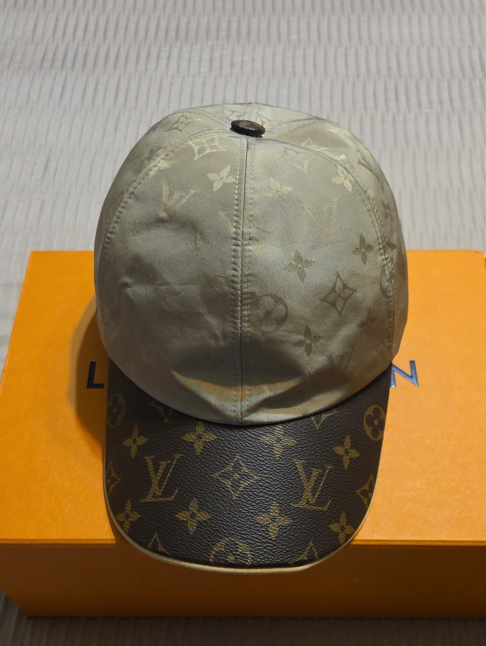Louis Vuitton Beige Crown with Brown Monogram Visor Baseball Cap